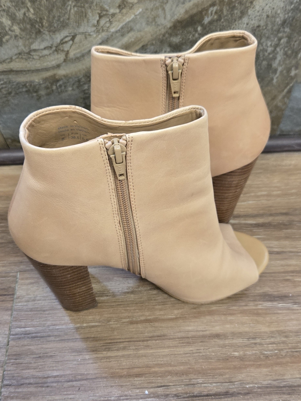 Aldo Women’s Beige Open-Toe Ankle Booties